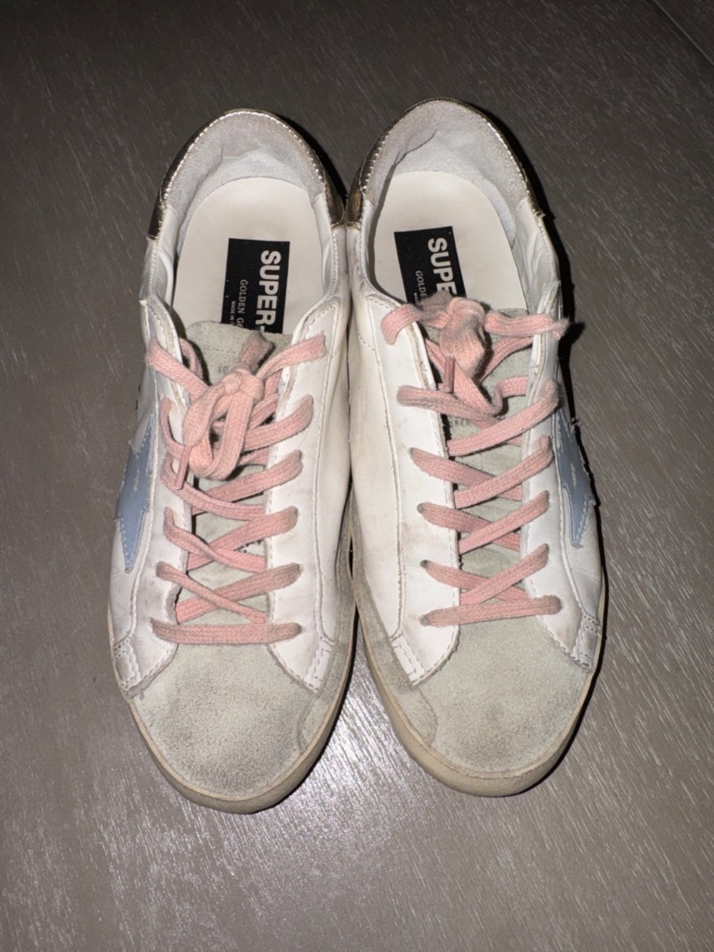 Golden Goose White Leather Sneakers barely worn